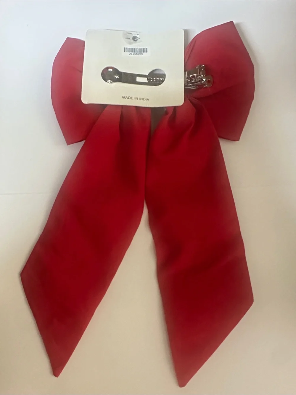 Red Embellished Holiday Bow with Crystals and Pearls